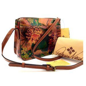 Patricia Nash Vallata Crossbody Bag Multicolored Floral Print Leather NWT $169